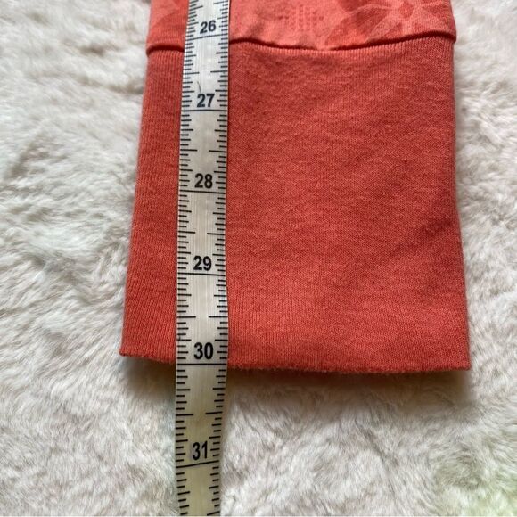 Free People 2 Tone Orange Long Sleeve Geo Design Shirt Size Medium - Picture 10 of 10